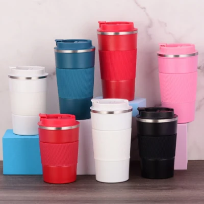 Manter frio à prova de vazamento de leite de alta qualidade a granel camping logotipo personalizado impresso térmico OEM portátil de aço inoxidável isolado a vácuo caneca de café com palha